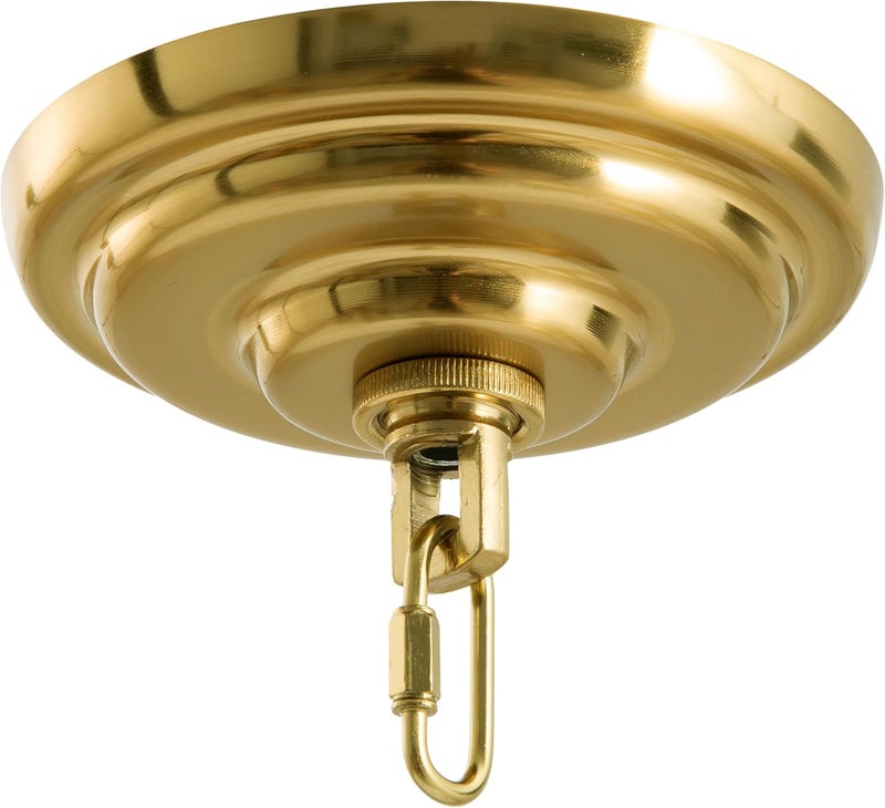 MAYOMAJO 5-5/16 Inch Light Canopy Kit with Heavy Duty, Replacement Cover Plate with Mounting Hardware for Chandelier, Pendant Light, Swag Light, Flower Basket or DIY Projects (Brass) - Image 1